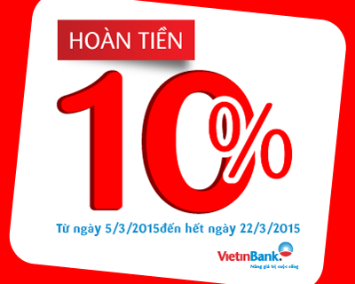 Tiếp Tục Hoàn Tiền Khi Mua Sắm Tại VinMart Bằng Thẻ VietinBank